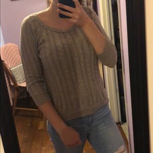 Woven 3/4 Sleeve Sweater